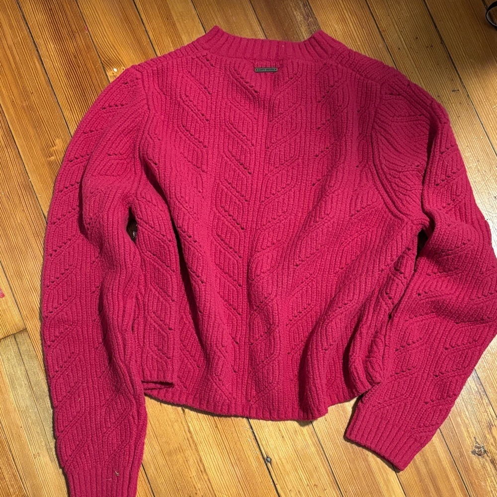 Carve Designs Women's Crewneck Sweater Cropped Hot Pink Women’s Size XLarge - Picture 5 of 6